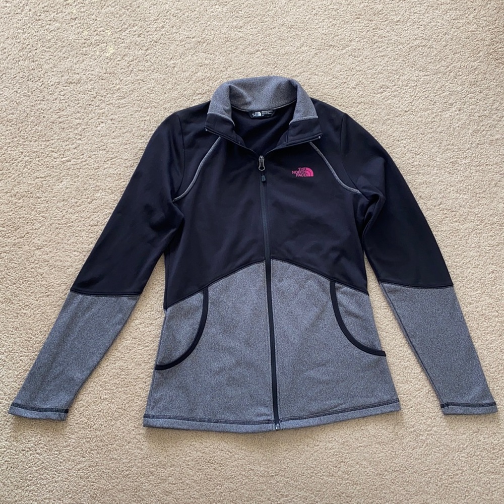 NWOT The North Face Athletic Jacket Zip Up Black Gray Sz S